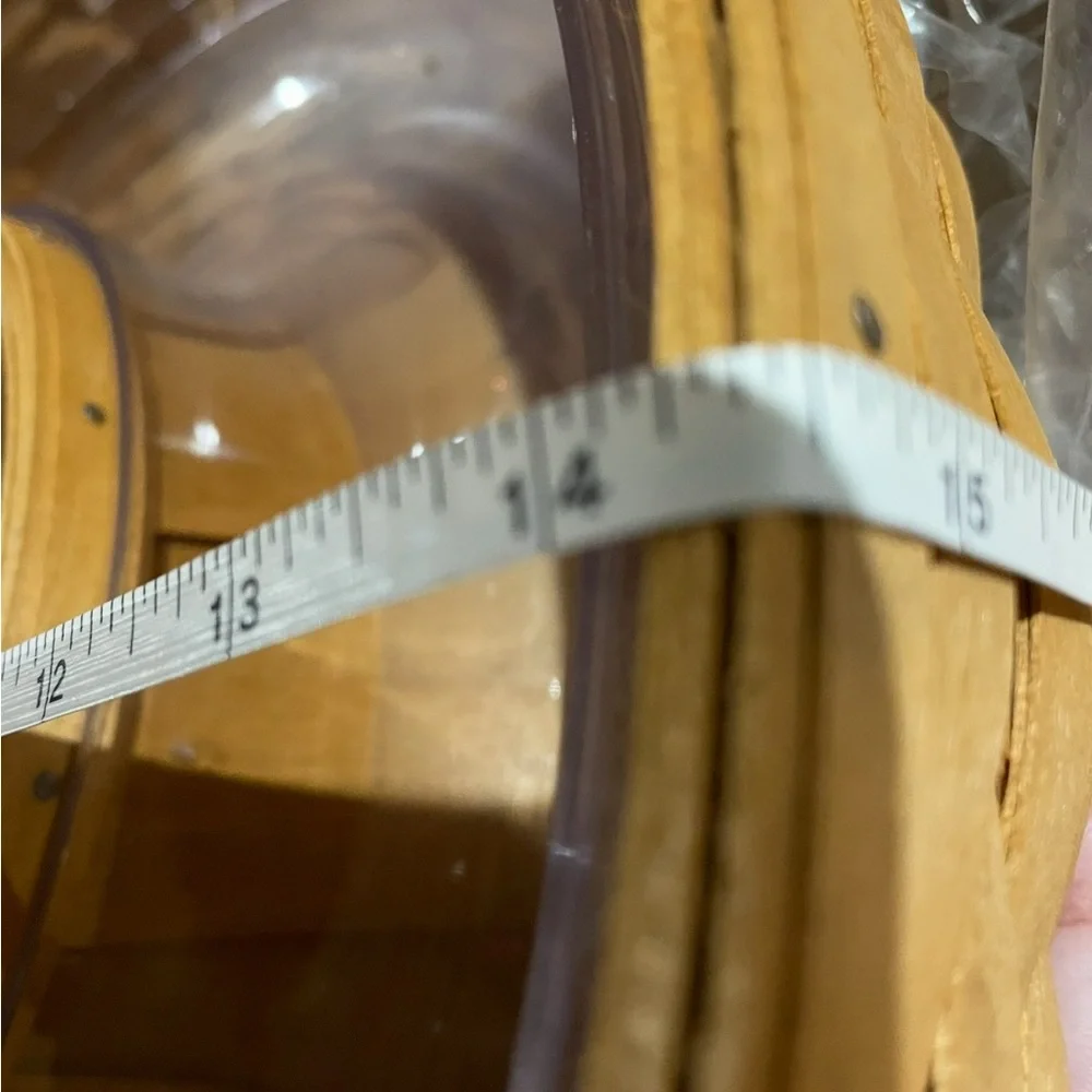 Longaberger brown and clear insert serving basket set